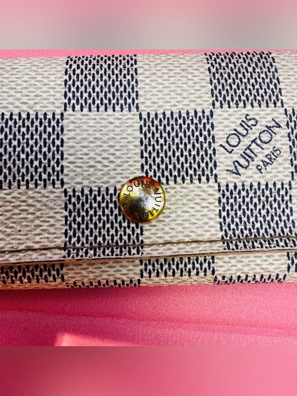 Louis Vuitton Damier Azur Multicles 4-Key Holder-Made in France- Vintage